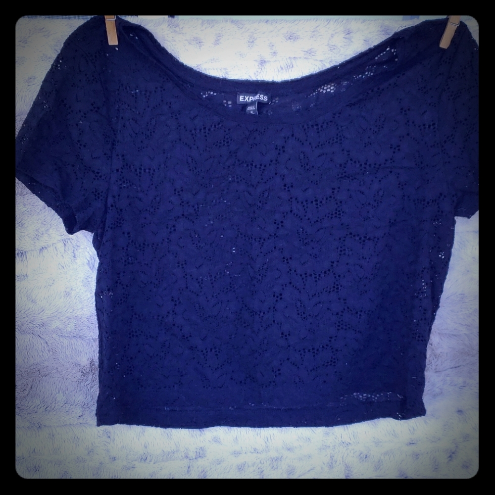 EXPRESS Lace Crop Tee